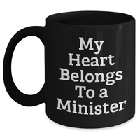 Load image into Gallery viewer, Funny Minister Gifts from Men - My Heart Belongs To A Minister Black Coffee Mug, Perfect for Mother&#39;s Day Unique Gifts - Main

