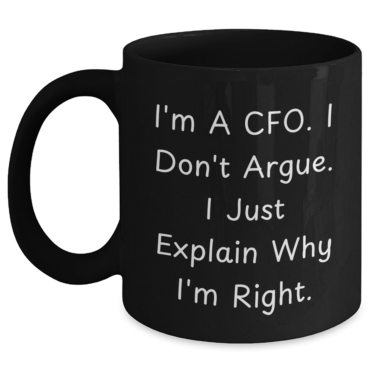 CFO Gifts, Funny Quote, Black Coffee Mug, Mother's Day Unique Present from Friends, for CFO Women - Main