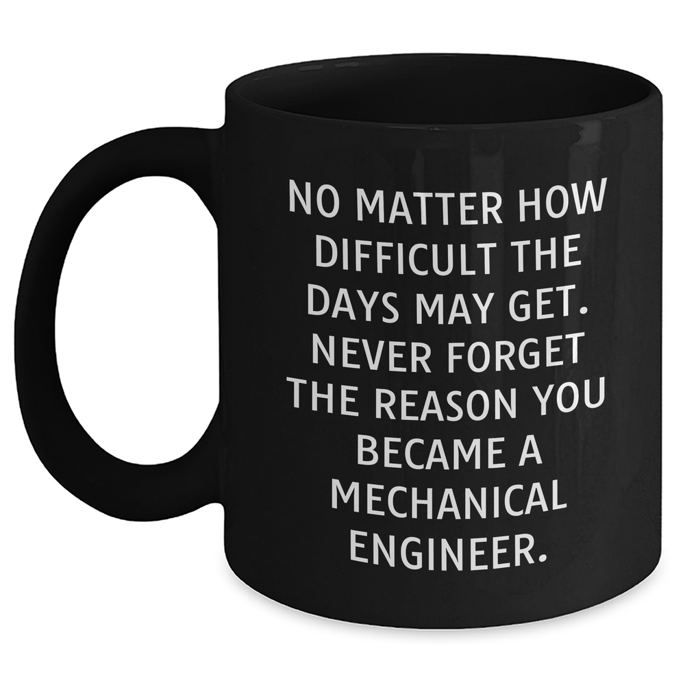 Funny Mechanical Engineer Gifts from Men for Father's Day, Inspirational Quote Black Coffee Mug, 11oz or 15oz, Microwave and Dishwasher Safe - Main