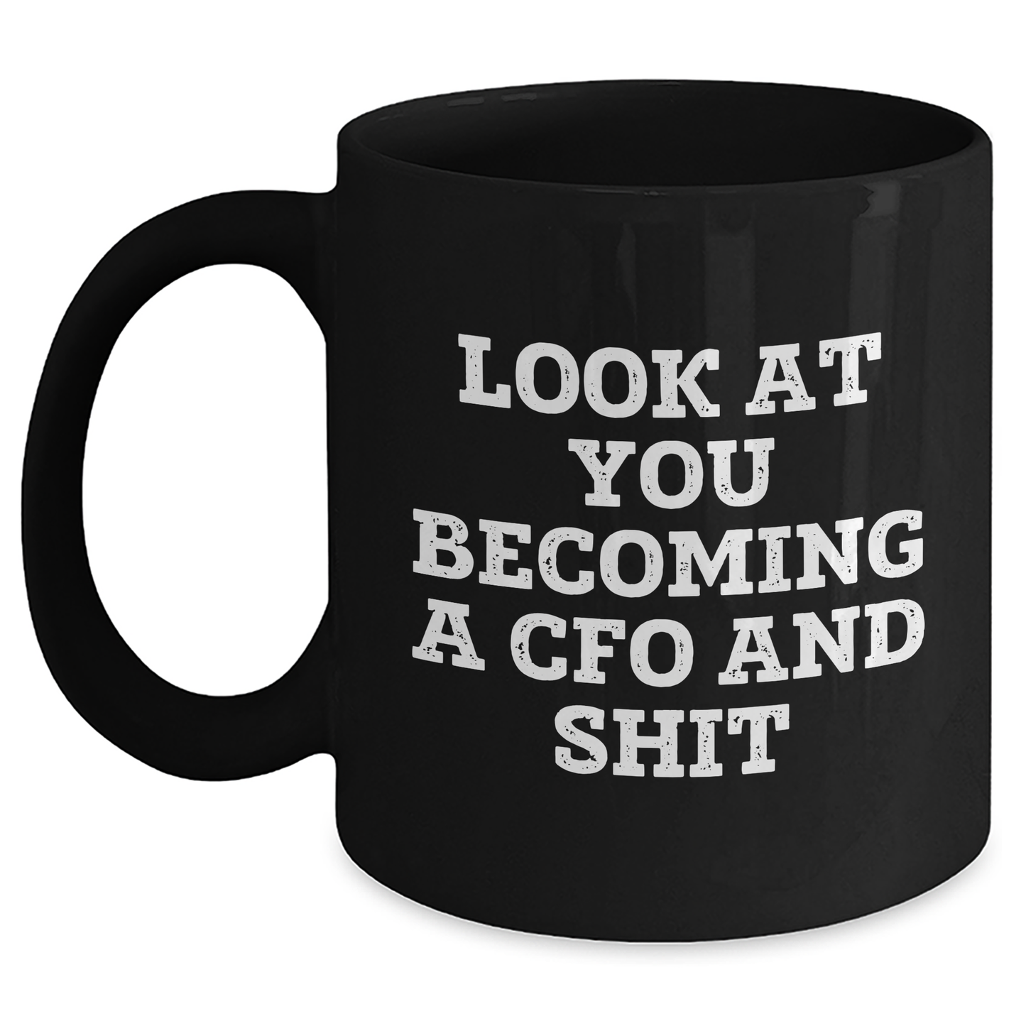 CFO Black Coffee Mug Funny Quote Gifts for Graduation, Gifts from Friends to Men, 'Look At You Becoming A Cfo And Shit' - Main