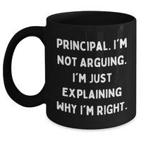Load image into Gallery viewer, Principal Black Coffee Mug Funny Gift from Men to Principal Education Graduation - Main
