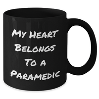 Load image into Gallery viewer, Funny Rescue Worker Gifts for Men - &#39;My Heart Belongs To A Rescue Worker&#39; Black Coffee Mug, Unique Gifts from Men to Rescue Workers on Father&#39;s Day - Additional
