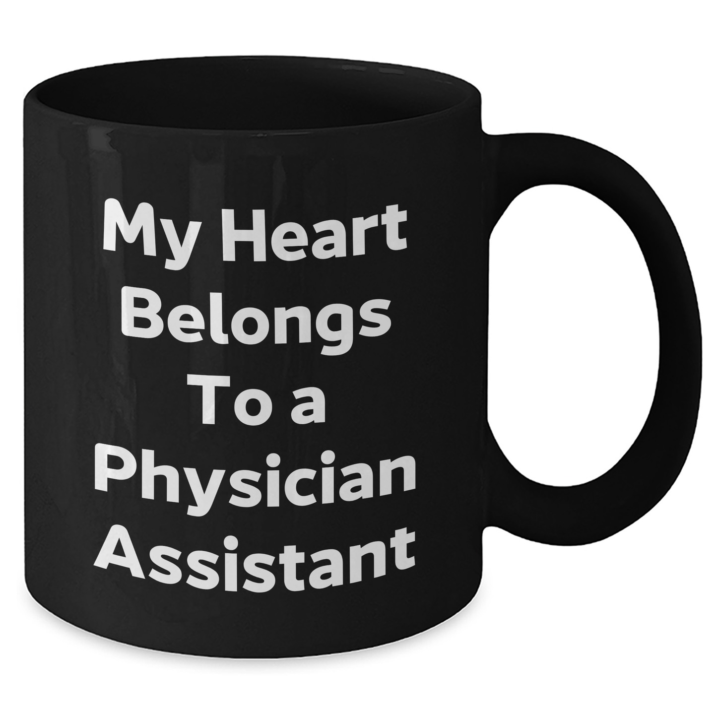 Funny Physician Assistant Gifts, 'My Heart Belongs To A Physician Assistant' Black Coffee Mug, Gift from Friends for Physician Assistant on Father's Day - Additional