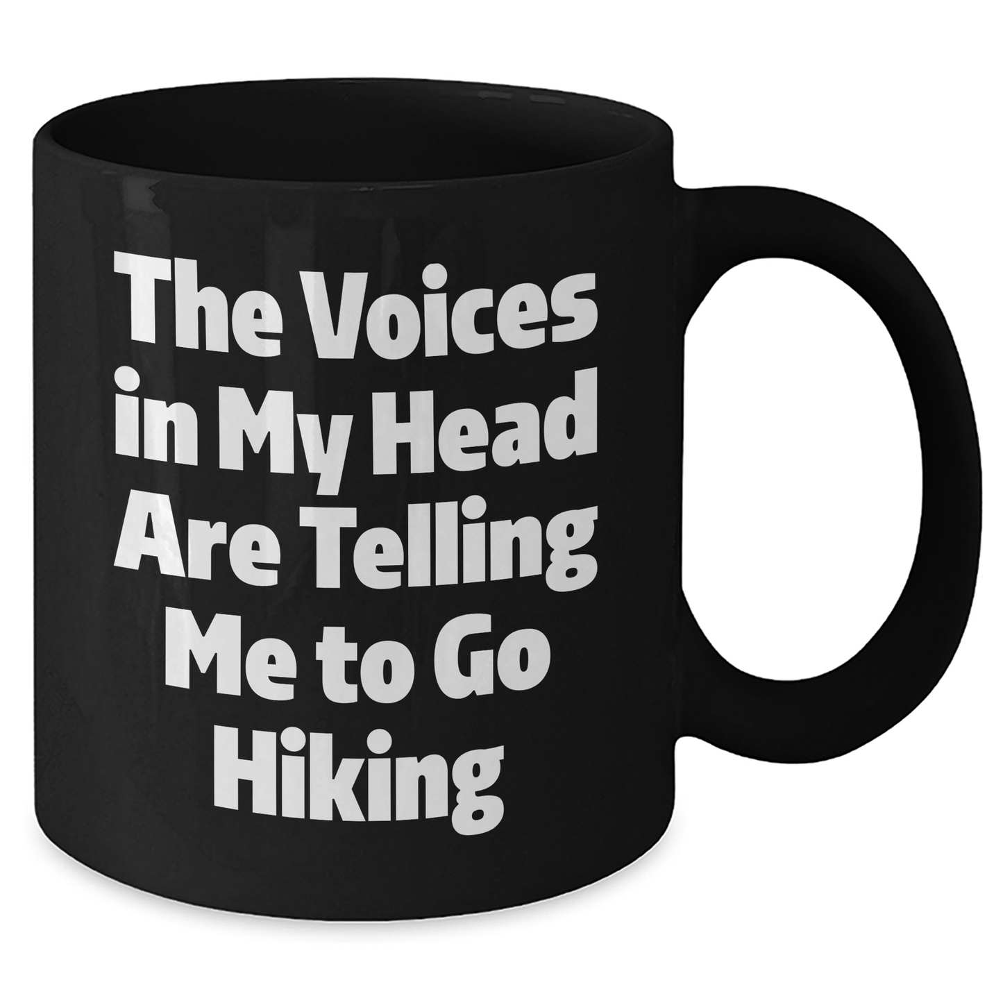 Funny Hiking Gifts from Men to Hiking Enthusiasts - The Voices In My Head Are Telling Me To Go Hiking Black Coffee Mug, Perfect for Father's Day - Additional