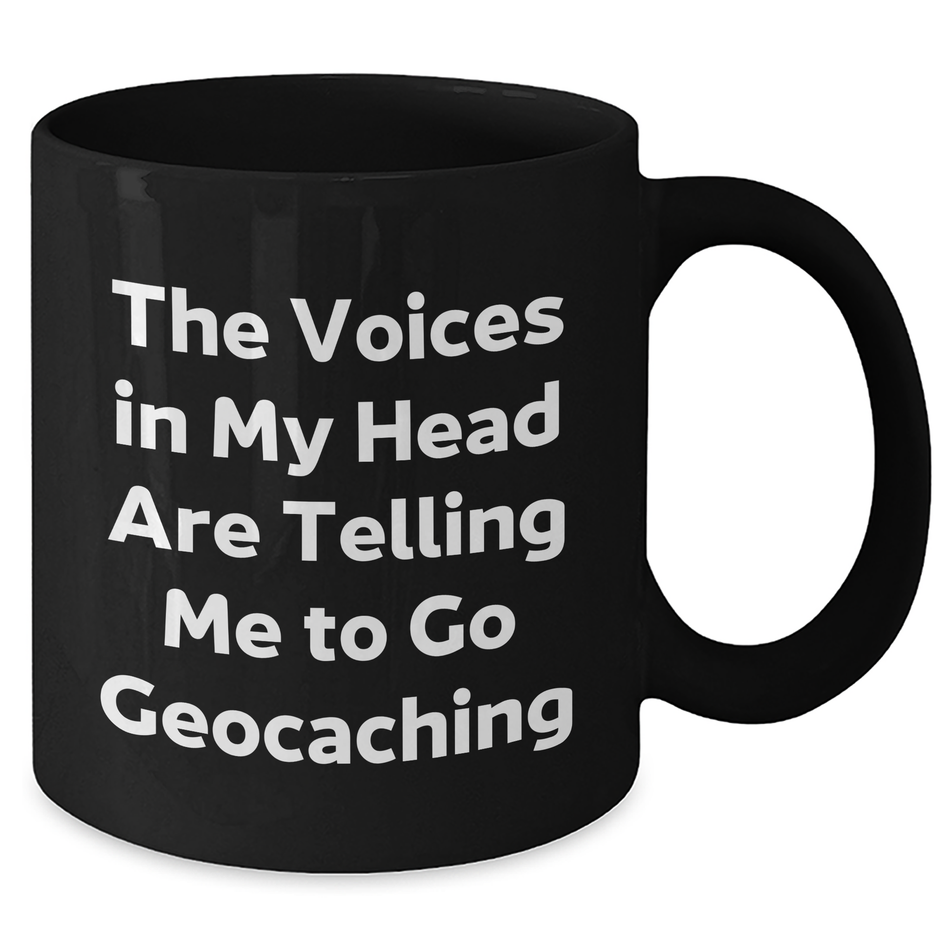 Funny Geocaching Gift - 'The Voices In My Head Are Telling Me To Go Geocaching' Black Coffee Mug for Men, Gifts from Dad to Geocaching Enthusiast, Father's Day Unique Gifts - Additional