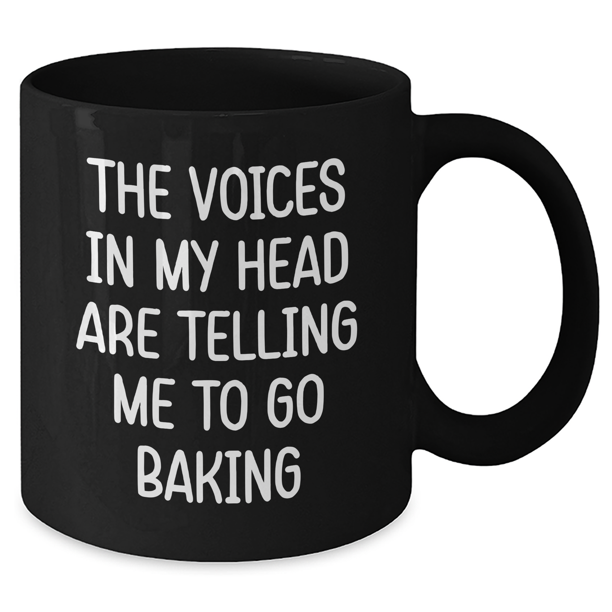 Funny Baking Quotes Black Coffee Mugs Gifts from Friends for Men on Father's Day, The Voices In My Head Are Telling Me To Go Baking - Additional