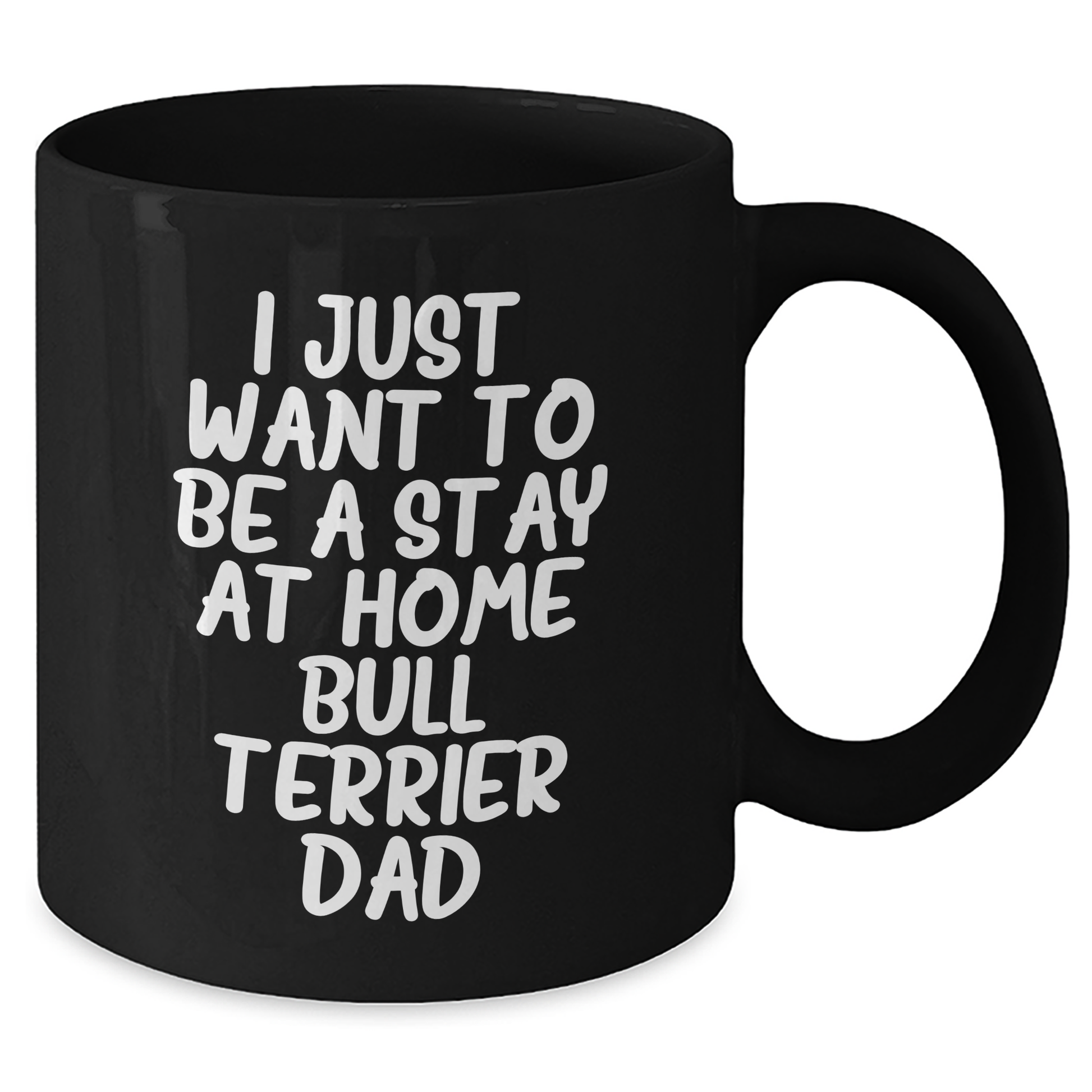 Funny Bull Terrier Dad Quote Gifts for Him, Black Coffee Mug, Father's Day Unique Gifts from Family Friends - Additional