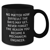Load image into Gallery viewer, Funny Mechanical Engineer Gifts from Men for Father&#39;s Day, Inspirational Quote Black Coffee Mug, 11oz or 15oz, Microwave and Dishwasher Safe - Additional
