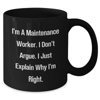 Load image into Gallery viewer, Funny Maintenance Worker Quotes Gifts from Men to Maintenance Worker Black Coffee Mug for Father&#39;s Day - Additional
