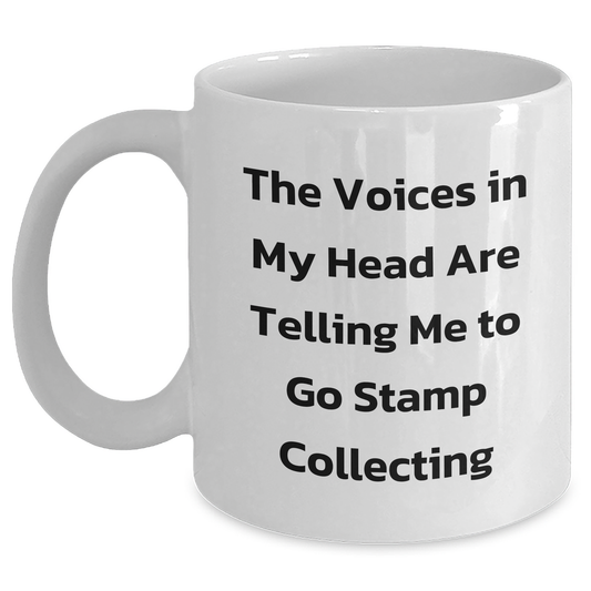 Funny Stamp Collecting Quotes Gifts for Men from Friends - White Coffee Mug, 11oz or 15oz - Main