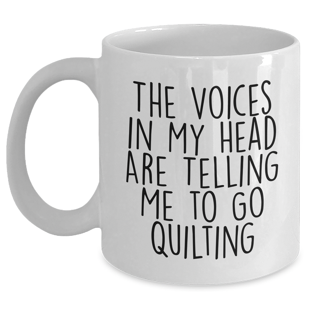 Quilting Enthusiasts Unite! Funny White Coffee Mug for Dad's Quilting Journey, Gifts from Men to Quilting Friends, White Coffee Mug for Quilting Lovers. - Main