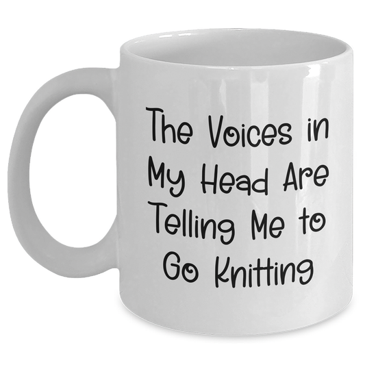 Knitting Humor Gifts from Men to Knitting Enthusiasts - White Coffee Mug, Funny Quote, Father's Day Unique Gifts - Main