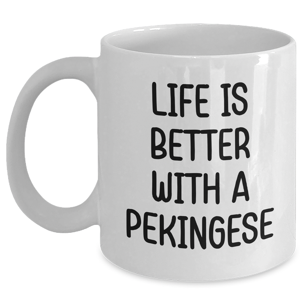 Pekingese Dog Lovers Gifts from Family for Graduation Unique White Coffee Mug - Main