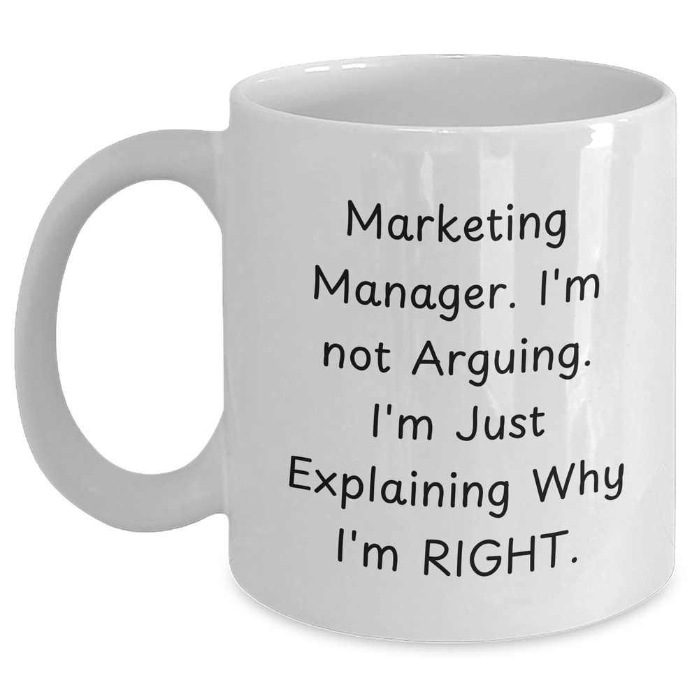 Funny Marketing Manager Quotes White Coffee Mug Gifts from Family to Men on Father's Day - Main