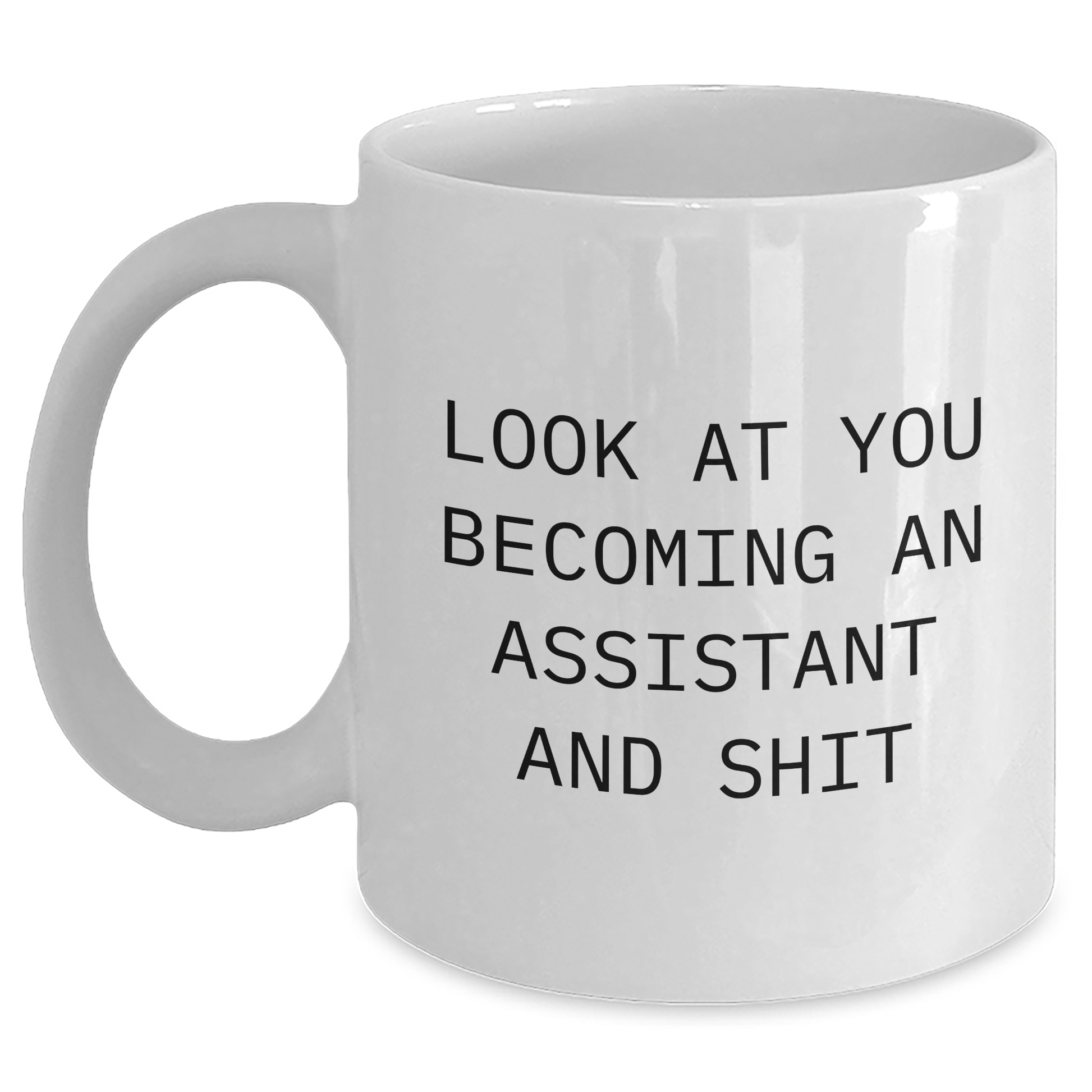 Funny Assistant Gifts from Friends, Coworkers, or Family - Look At You Becoming An Assistant And Shit, White Coffee Mug for Graduation - Main