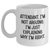 Load image into Gallery viewer, Funny Attendant Gifts from Friends, White Coffee Mug for Graduation, &#39;I&#39;m Not Arguing. I&#39;m Just Explaining Why I&#39;m Right.&#39; - Main
