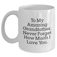 Load image into Gallery viewer, Funny Grandfather Gifts - To My Amazing Grandfather, Never Forget How Much I Love You. - White Coffee Mug for Mother's Day - Main
