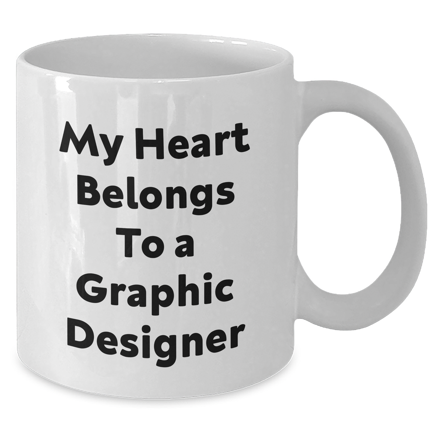 Funny Graphic Designer Gifts from Friends, Unique White Coffee Mugs for Her, My Heart Belongs To A Graphic Designer, Perfect Mother's Day Unique Gift - Additional