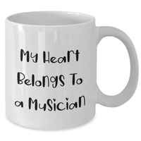 Load image into Gallery viewer, Funny Musician Gifts for Mother's Day - 'My Heart Belongs To A Musician' White Coffee Mug, Gifts from Friends, Family, or Coworkers to Musician - Additional
