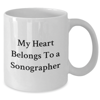 Load image into Gallery viewer, Funny Sonographer Gifts, White Coffee Mugs for Sonographer, Gifts from Men to Sonographer, My Heart Belongs To A Sonographer Inspiration, Perfect Father&#39;s Day Unique Gifts - Additional
