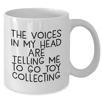 Load image into Gallery viewer, Funny Toy Collecting Gifts for Men, Voices in My Head Quote White Coffee Mug, 11oz or 15oz Capacity, Perfect for Father&#39;s Day from Friends - Additional
