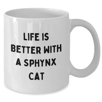 Load image into Gallery viewer, Funny Sphynx Cat Gifts from Men to Sphynx Cat Lovers on Father&#39;s Day, Unique White Coffee Mug - Additional
