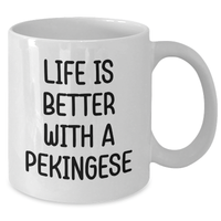 Load image into Gallery viewer, Pekingese Dog Lovers Gifts from Family for Graduation Unique White Coffee Mug - Additional
