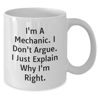 Load image into Gallery viewer, Mechanic Humor Funny White Coffee Mug Gifts from Men to Mechanic Friends on Mother's Day - Additional
