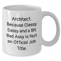Load image into Gallery viewer, Funny Architect Gifts for Dad, &#39;Architect. Because Classy Sassy And A Bit Fearlessy Is Not An Official Job Title.&#39; White Coffee Mug for Father&#39;s Day Unique Gifts from Men to Family - Additional
