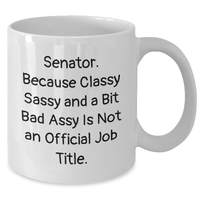 Load image into Gallery viewer, Senator Gifts, Funny White Coffee Mug, Classy Sassy And A Bit Fearlessy Is Not An Official Job Title, Mother's Day Unique Gifts from Women, For Senator - Additional
