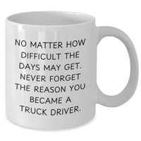 Load image into Gallery viewer, Funny Truck Driver Gifts from Men to Truck Driver, Inspirational White Coffee Mug for Father&#39;s Day - Additional
