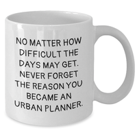 Load image into Gallery viewer, Urban Planner Gifts from Friends and Family, No Matter How Difficult The Days May Get. - Inspirational White Coffee Mug, Father&#39;s Day Unique Gifts - Additional
