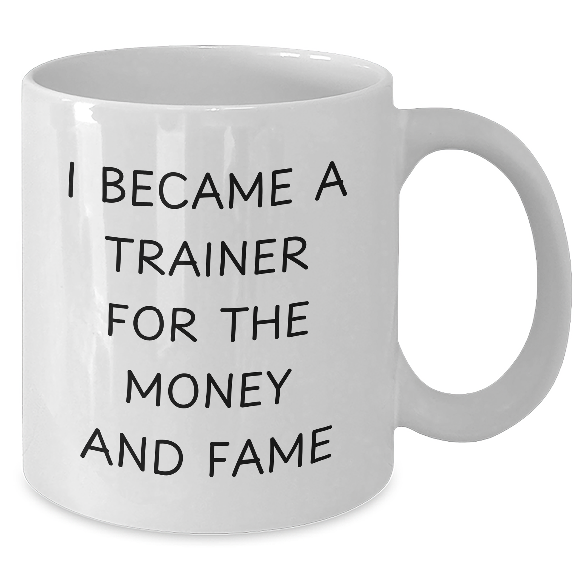 Funny Trainer Gifts for Mom's Special Day - I Became A Trainer For The Money And Fame Quote White Coffee Mug, Gifts from Friends and Family - Additional