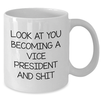 Load image into Gallery viewer, Funny Vice President Gifts from Friends for Graduation Unique Vice President Mug Look At You Becoming A Vice President And Shit - Additional
