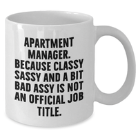 Load image into Gallery viewer, Funny Apartment Manager Gifts, White Coffee Mug, &#39;Classy Sassy And A Bit Fearlessy&#39; Quote, Gifts from Friends for Apartment Manager Graduation, Unique Apartment Manager Appreciation - Additional
