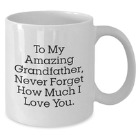Load image into Gallery viewer, Funny Grandfather Gifts - To My Amazing Grandfather, Never Forget How Much I Love You. - White Coffee Mug for Mother's Day - Additional
