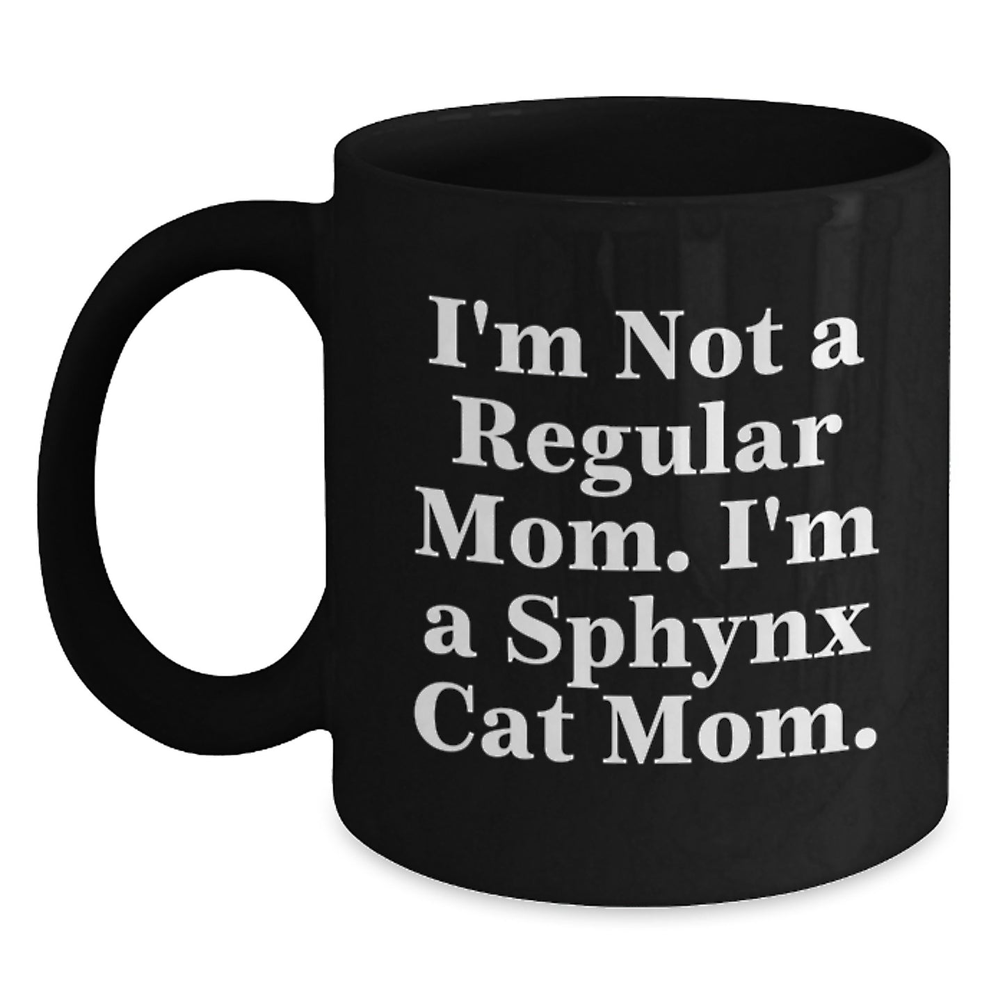 Funny Sphynx Cat Gifts for Sphynx Cat Lovers from Mom, Black Coffee Mug, Graduation Unique Presents for Women - Main
