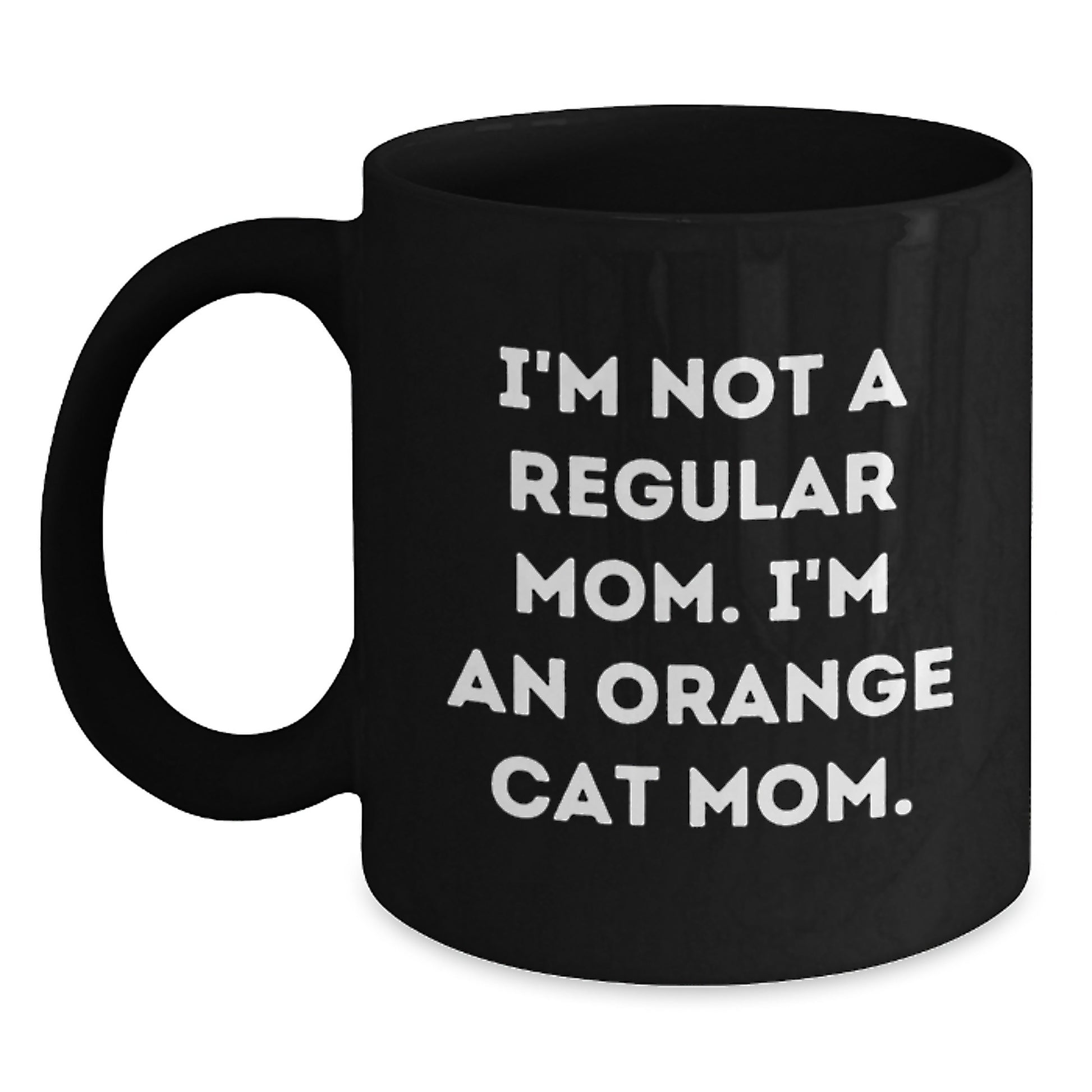 Funny Orange Cat Mom Gifts from Men to Women, Black Coffee Mug for Orange Cat Enthusiasts, Unique Graduation Unique Gifts - Main