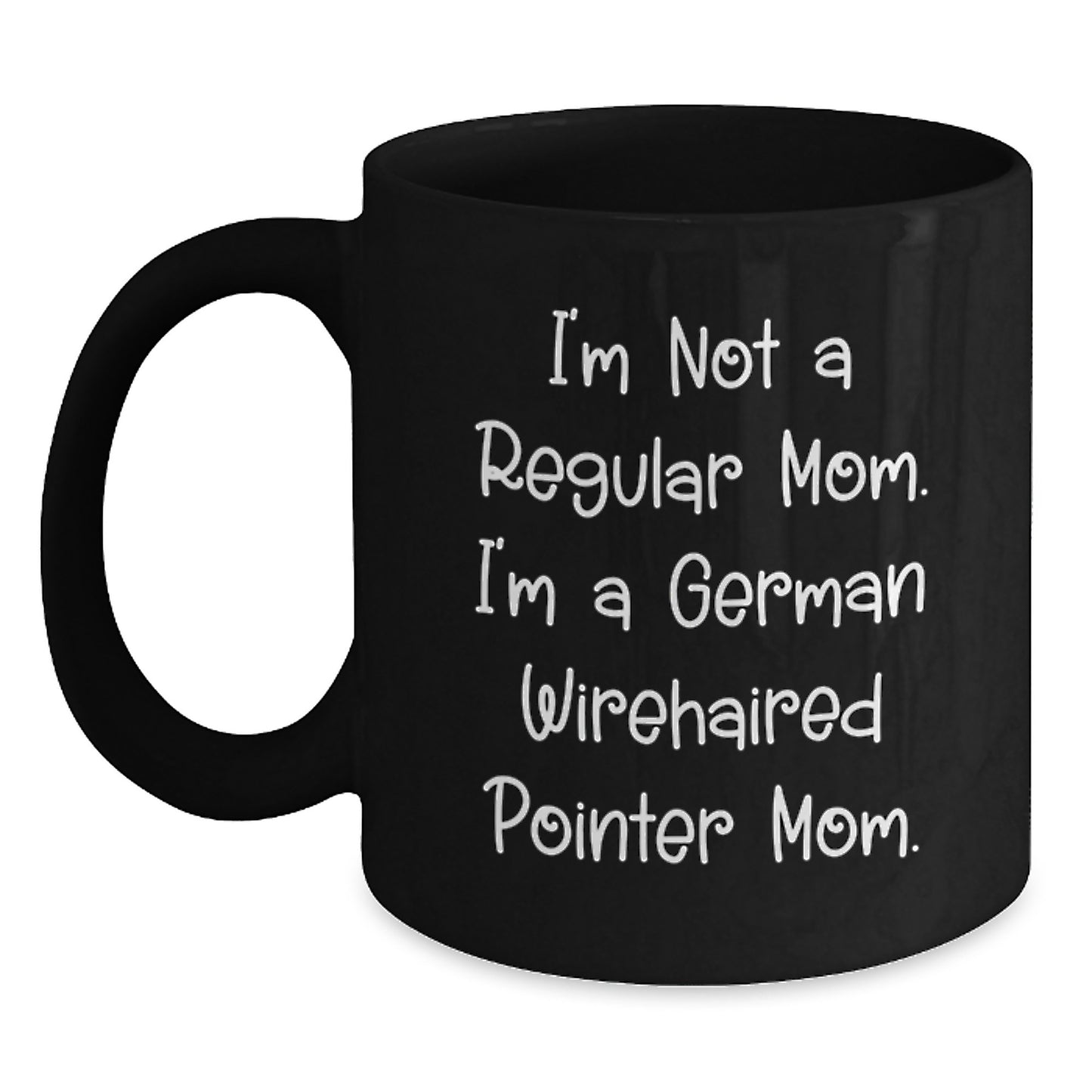Funny German Wirehaired Pointer Dog Gifts for Mom, German Wirehaired Pointer Mom Black Coffee Mug, Gifts from Family for German Wirehaired Pointer Enthusiasts - Main