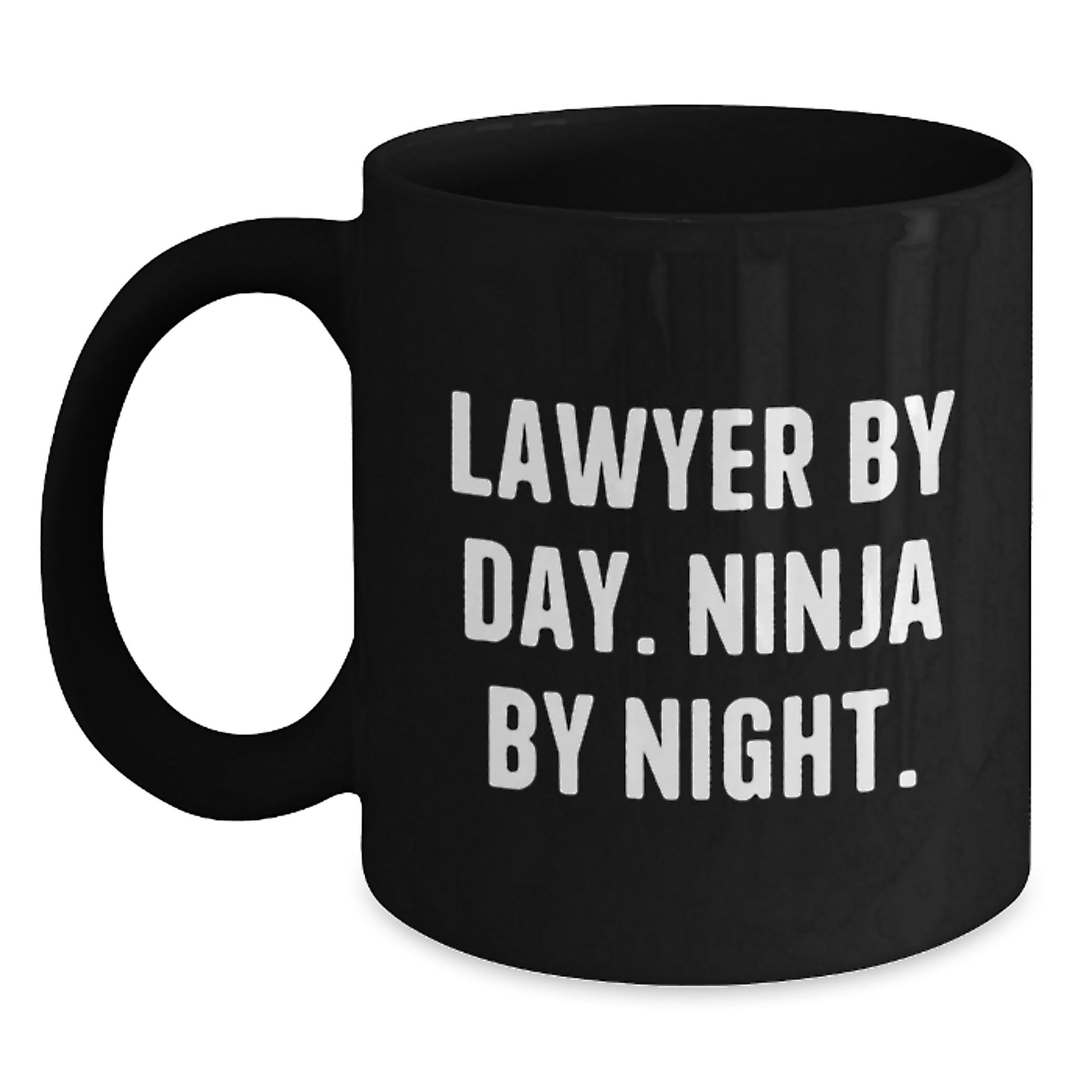 Funny Lawyer Gifts from Friends, Unique Black Coffee Mug for Lawyer Men, By Day Ninja Night - Main
