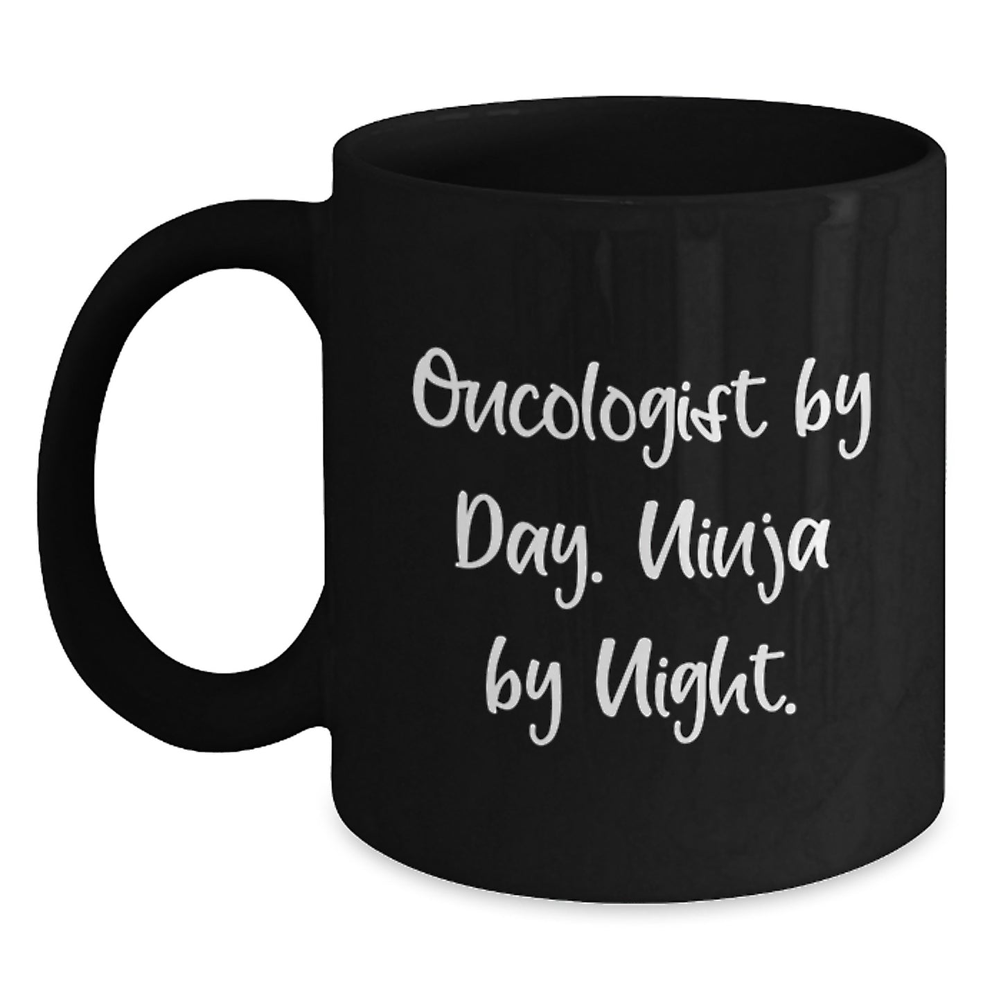 Funny Oncologist Gifts for Men from Friends, Black Coffee Mug with 'Oncologist By Day. Ninja By Night.' Quote, Perfect Graduation Unique Gifts - Main