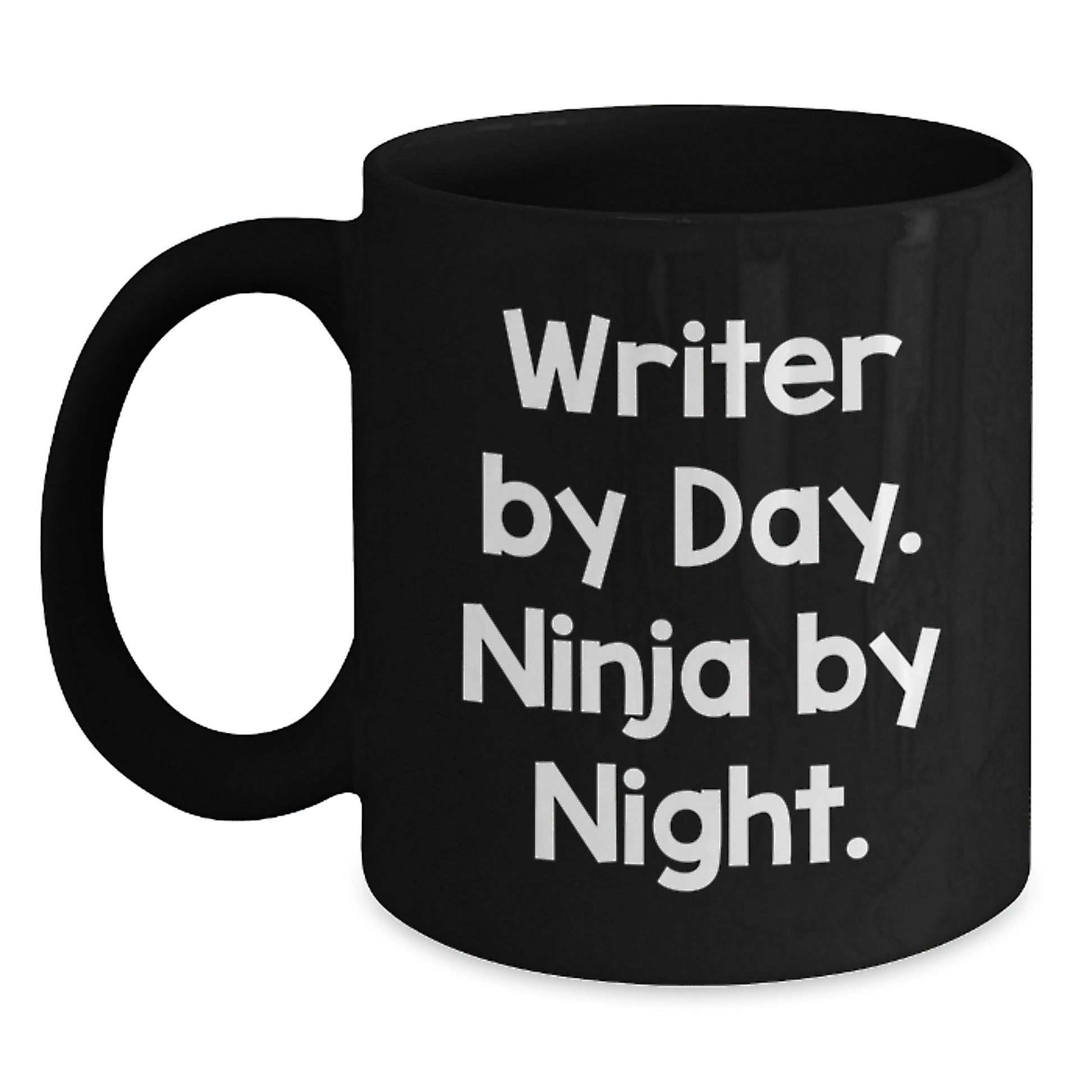 Funny Writer Gifts from Men to Friends - Writer By Day. Ninja By Night. - Black Coffee Mug for Birthday Unique Gifts - Main