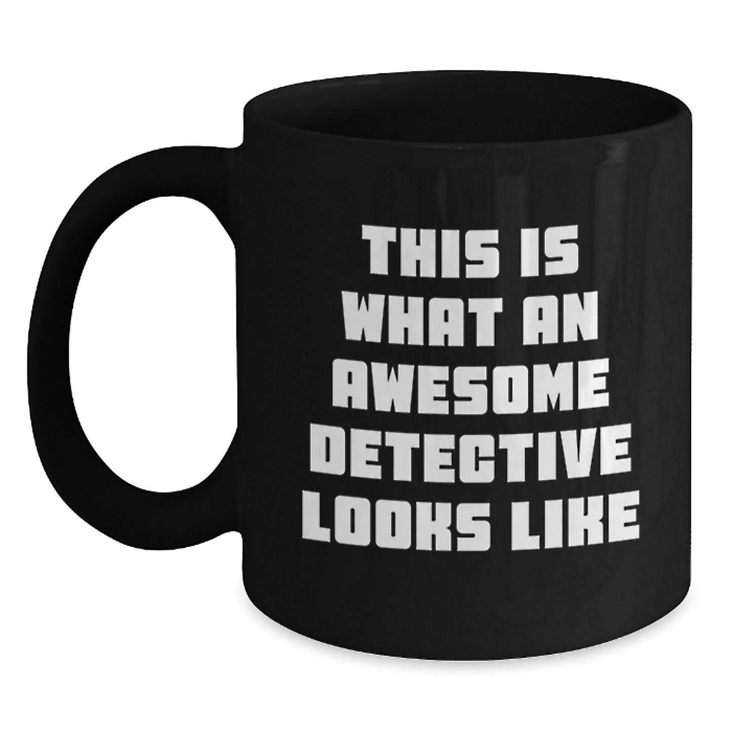 Birthday Gift Detective Black Coffee Mug Present for Her - Main