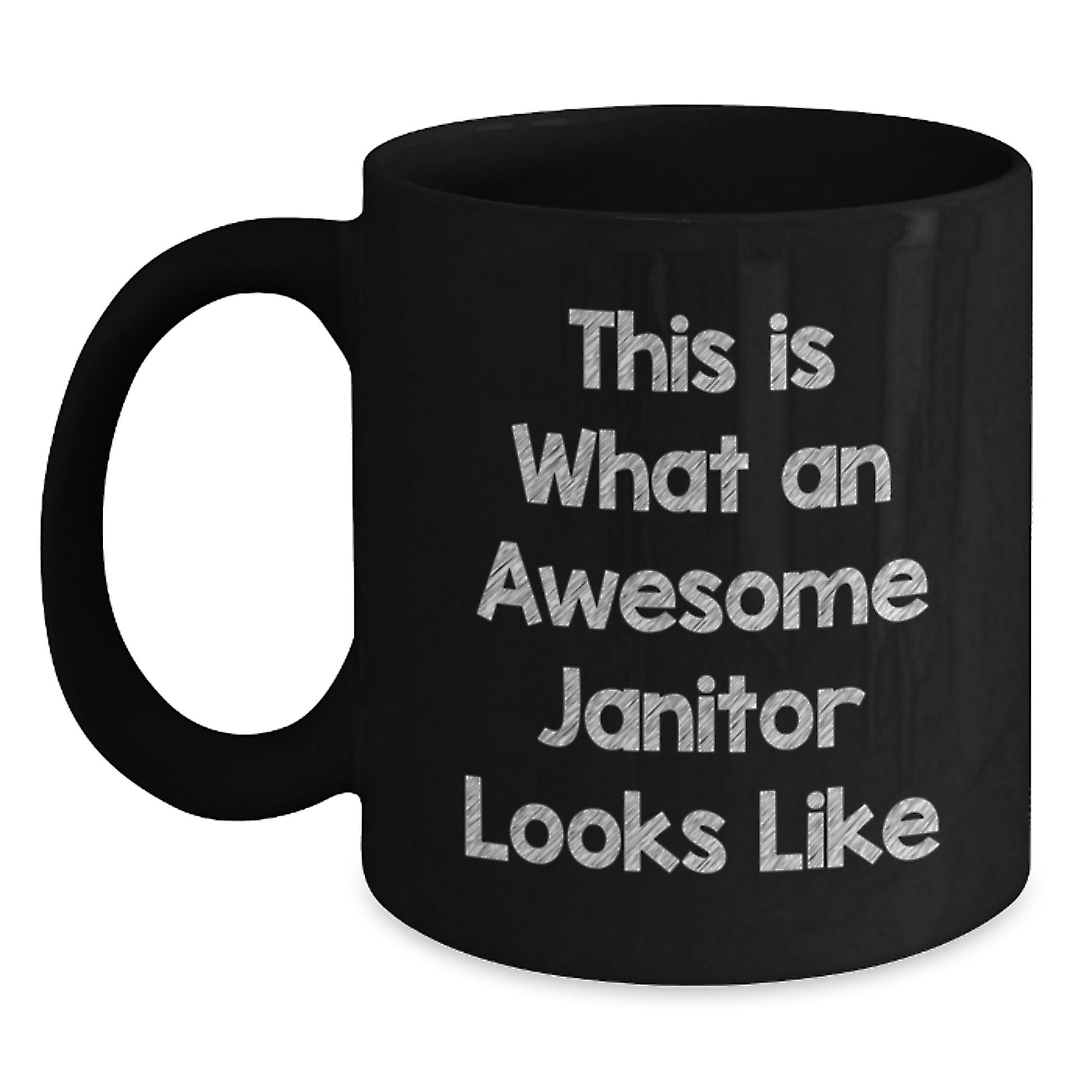Funny Janitor Gifts from Friends, Unique Graduation Unique Gifts for Janitor, Black Coffee Mug This Is What An Awesome Janitor Looks Like - Main