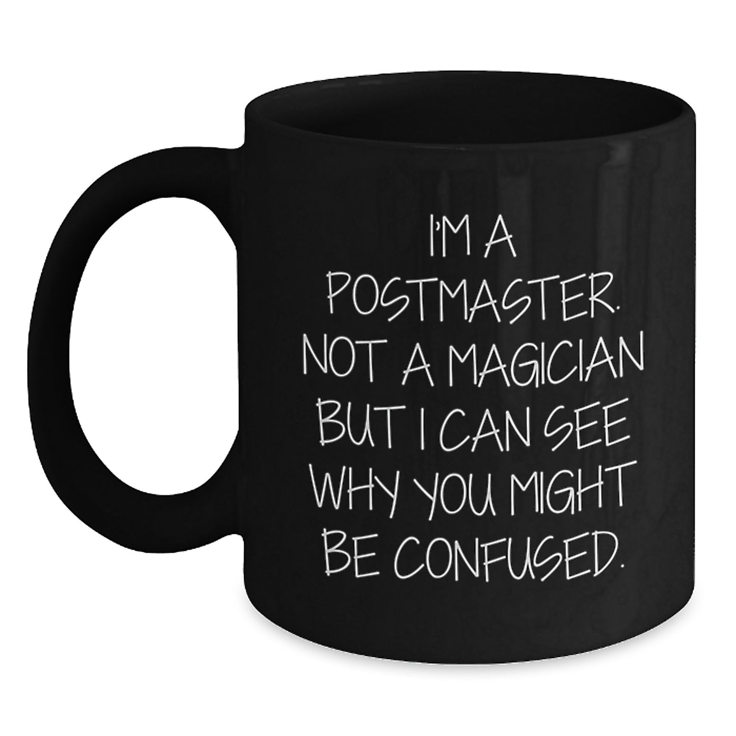 Postmaster Keepsake Black Coffee Mug for Him Birthday Gift 11oz Ceramic - Main