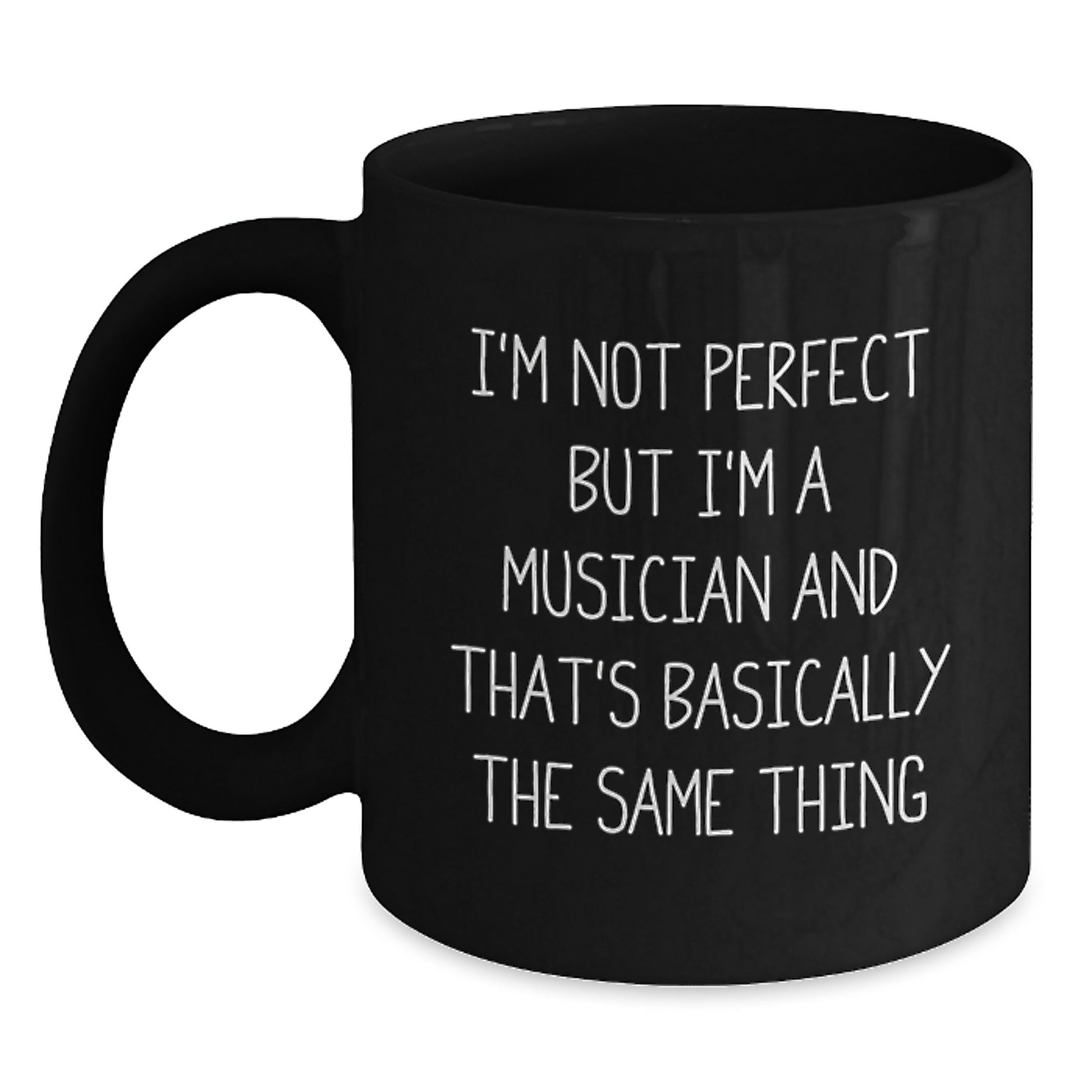 Birthday Gift for Her Musician Black Coffee Mug Ceramic Present - Main