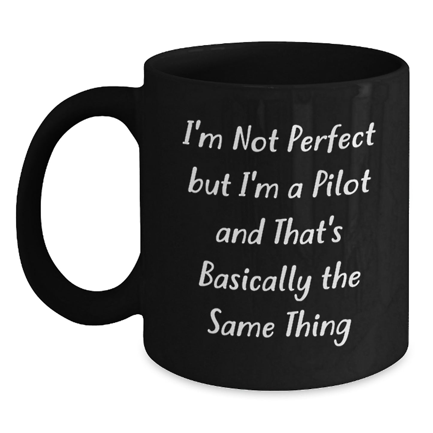 Quirky Pilot Mug for Friends Birthday Gift – Keepsake Black Coffee Mug - Main