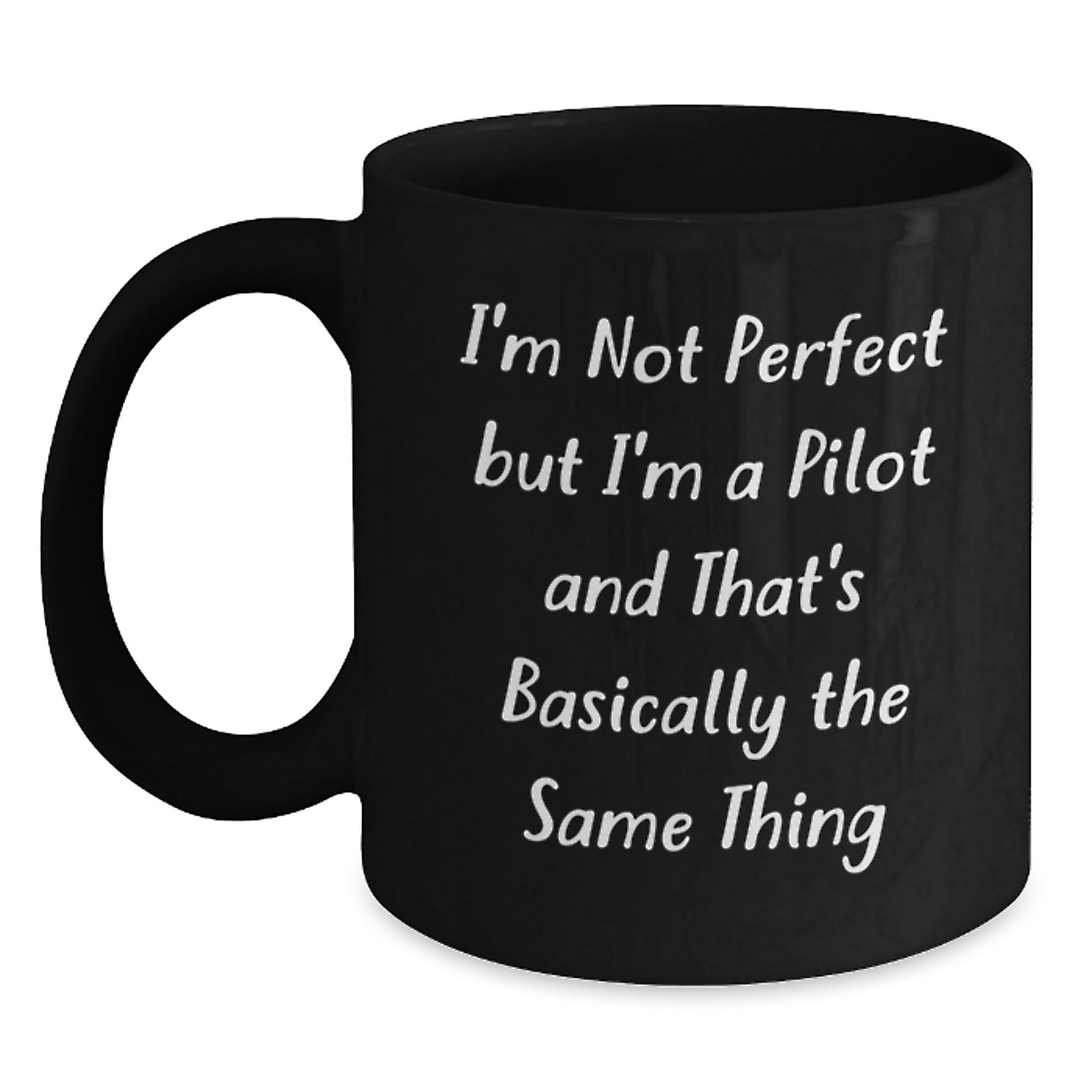 Quirky Pilot Mug for Friends Birthday Gift – Keepsake Black Coffee Mug - Main