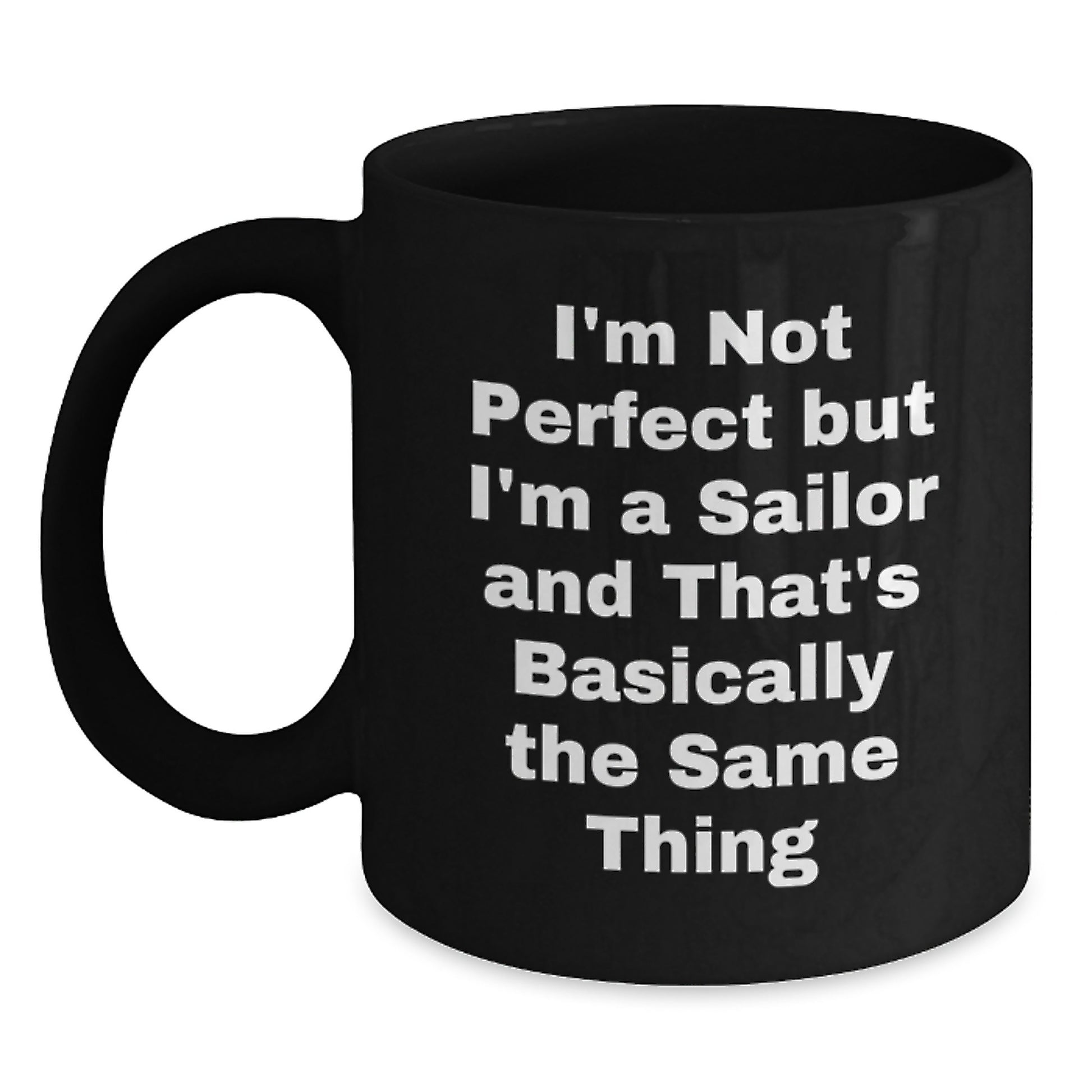 Sailor Keepsake Black Coffee Mug for Him Birthday Gift – Nautical Pride - Main