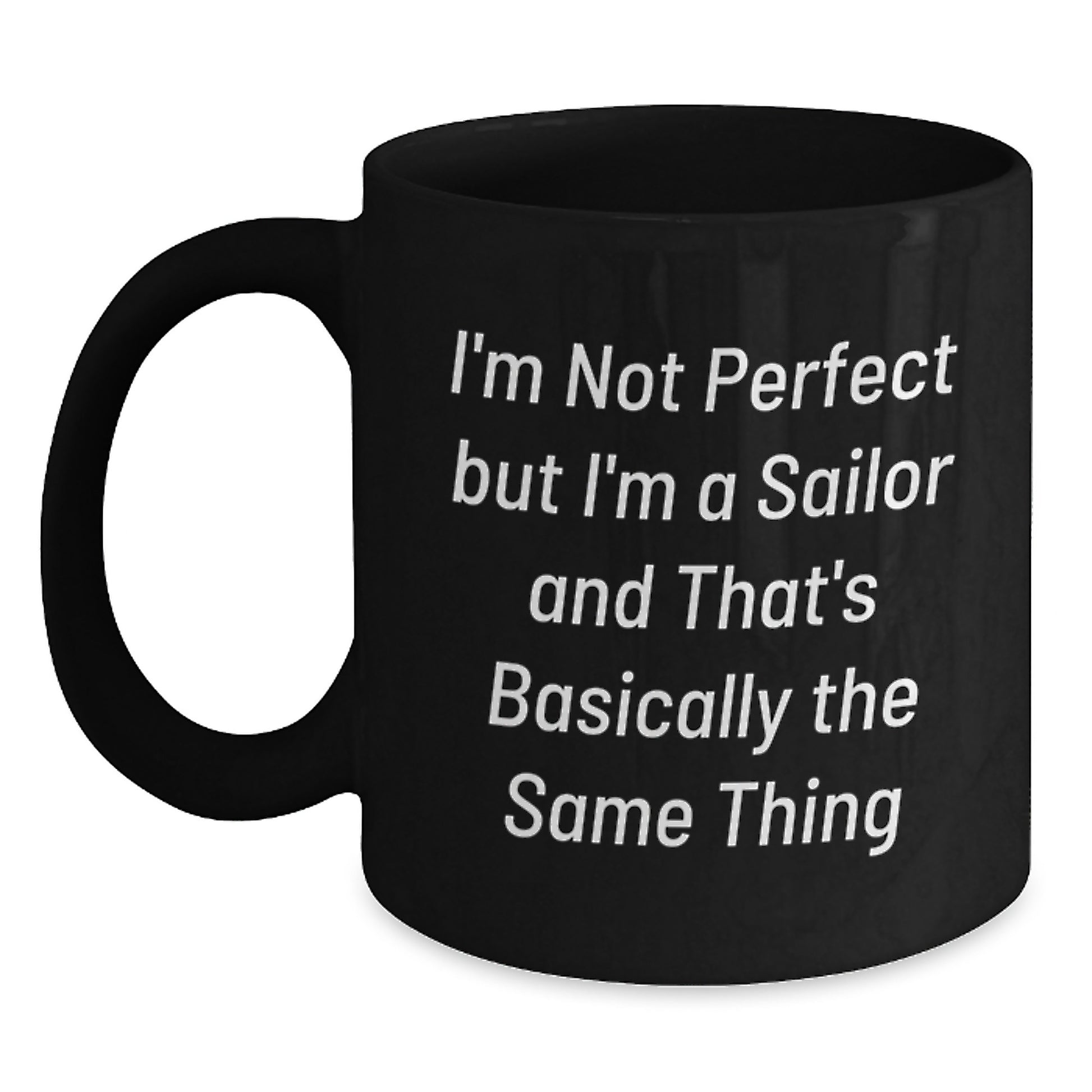 Birthday Gift Black Coffee Mug for Her Sailor Present - Main